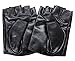 Ambesi Women's Zipped Fingerless Nappa Leahter Driving Gloves Black S