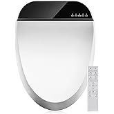 Combier Bidet Toilet Seat with Heated Warm Water & Nozzle Wash, Auto-Dry, Quiet Close Lid, Wireless Remote - Electric Bidet Seat 102S-B(Elongated)