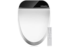 Combier Bidet Toilet Seat with Heated Warm Water & Nozzle Wash, Auto-Dry, Quiet Close Lid, Wireless Remote - Electric Bidet Seat 102S-B(Elongated)