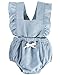 DeerBird Newborn Infant Baby Girl Ruffle Sleeve Bowknot Rompers Bodysuits Short Jumpsuits Size 12M Blue