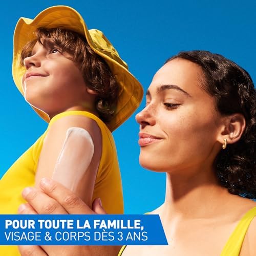 , Lait Solaire Invisible Hydratant 24h SPF30, Haute Protection Solaire, Non Gras, Non Collant, Visage et Corps, Hypoallergénique, 3 Céramides et Vitamine E, Résiste à l'Eau