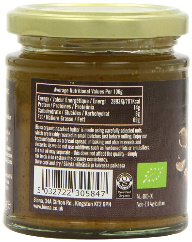 Biona Organic - Hazelnut Butter - 170g (Pack of 3)