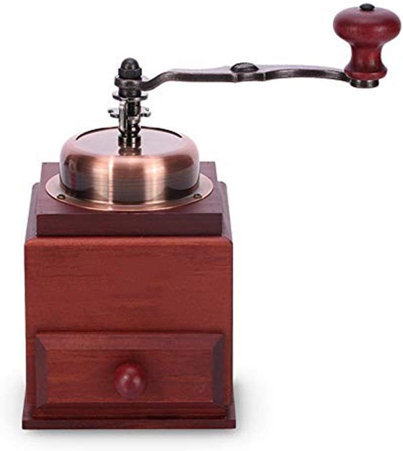 QTT Manual Coffee Grinder Bean Machine Wooden Coffee Bean Spice Vintage Style Hand Coffee Mill