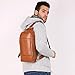 Leathario Men's Leather Sling bag Chest bag One shoulder bag Crossbody Bag Backpack for men