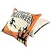 Gejoy 4 Pieces Square Pillow Cover Cushion Cover Decorative Pillow Case for Halloween Christmas Thanksgiving Day Sofa Bedroom Decoration, 18 by 18 inch (Halloween Style)