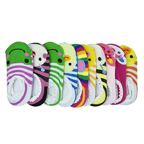 10 pairs Cute Baby Ankle Cotton Toddler Stripes Anti Slip Skid Socks Baby Socks for 6 - 18 Month
