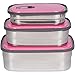 Bambusa Food Containers Bento Lunch Box, Leak Proof Seal, Healthy, Kids, Adults, Outdoor Picnic Meals, BPA Free, Pink
