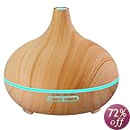 VicTsing 300ml Cool Mist Humidifier Ultrasonic Aroma Essential Oil Diffuser for Office Home Bedroom Living Room Study Yoga Spa - Wood Grain