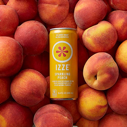 IZZE Sparkling Juice, Peach, 8.4 Fl Oz (24 Count), Package may vary