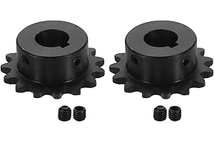 uxcell 2 Pcs #35 Chain Roller Sprocket 5/8" Bore, 15 Tooth C45 Carbon Steel ANSI #35 Roller Sprocket Round Hole with Set Scre