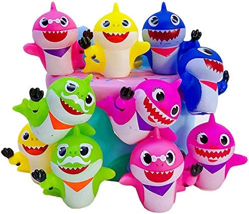 10PCS Shark Cupcake Toppers Party Supplies- Shark Cake Toppers Baby Shower Birthday Party Decorations (5 colors)