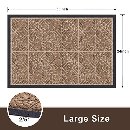 Amagabeli Large Outdoor Door Mats Rubber Shoes Scraper 36" x 24" for