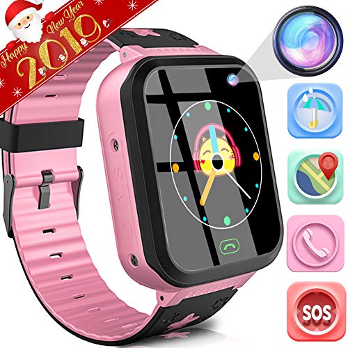 iCooLive Kids Smart Watch Phone with GPS Tracker IP68 Waterproof for 3-14 Girls Boys 1.44" Touch Screen 2 Way SOS Call Smartwatch (1.Pink-LBS+AGPS&IP68 WATERPOOR) - Thumbnail 2