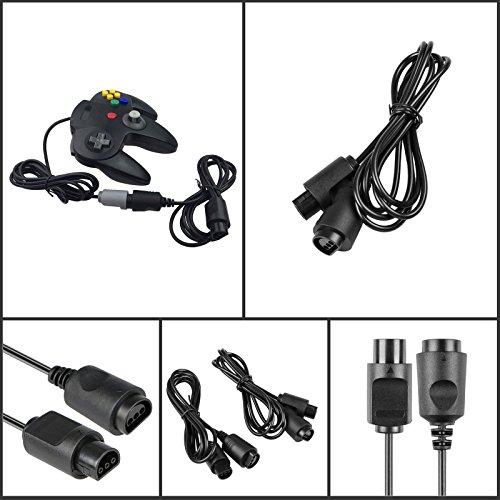 SunTrade 4-Pack 6ft Extension Cable for 64 N64 Controller,Black (4) - Thumbnail 4