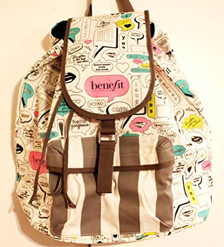 Benefit Cosmetics Canvas Backpack Lipstick Laughter San Francisco