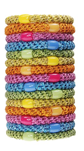 L. Erickson Grab & Go Ponytail Holders, Rainbow Metallic, Set of Fifteen - Exceptionally Secure with Gentle Hold