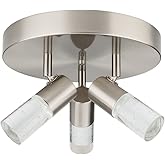 kadision 3-Light Semi Flush Mount Ceiling Light, 3 Head Directional LED Lighting Fixture for Walk-in Closet, Hallway, Foyer, 