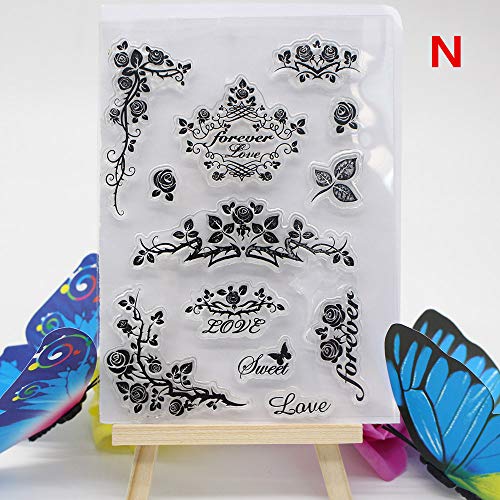Alisy Scrapbooking Stamp, Alphabet Transparent Silicone Clear Rubber Stamp Sheet Cling Scrapbooking DIY