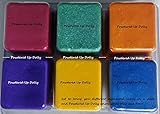 Set of 6 Color Block Cubes Fuschia Pink Teal Green Orange Purple Yellow and Blue Mica Pack for Melt and Pour Soap Coloring DIY MP Melted Clear Bath Bar Dye