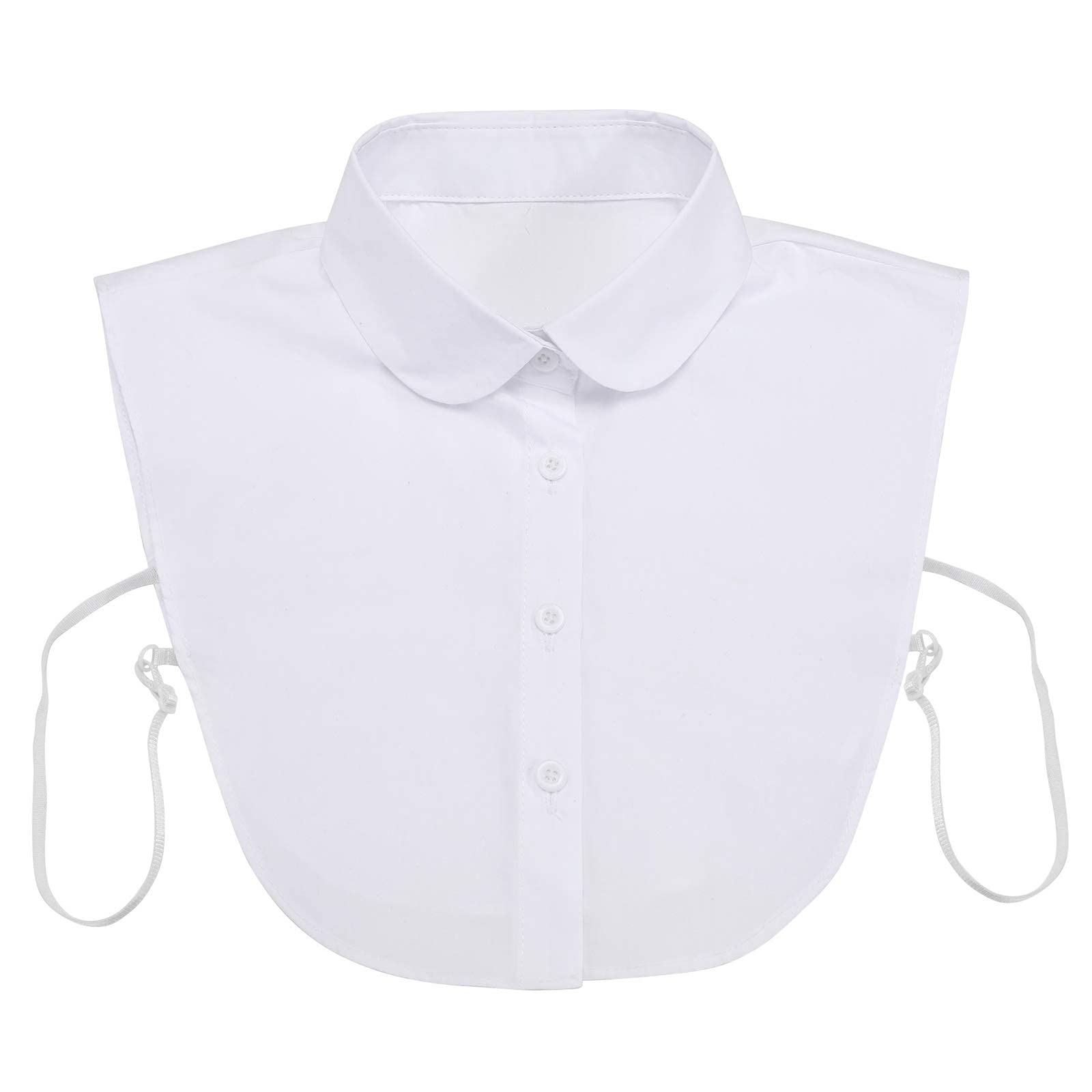 Women's White Fake Collar Shirt - Cotton Half Shirts for Ladies & Girls