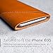 Mujjo Leather Wallet Sleeve for iPhone Xs, iPhone X | Premium Genuine Leather, Natural Aging Effect | 2-3 Card Pocket, Slim Fit Design (Tan)