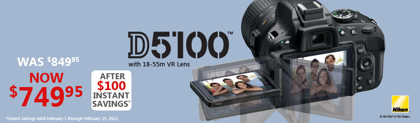 Nikon D5100 now on sale with $100 off!