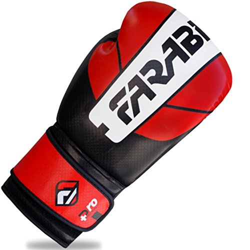 Farabi Pro Safety Tech Fighter MMA , Muay Thai Training Sparring Boxing Kickboxing Punching Gloves mitts (Red/White/Black, 14 Oz)
