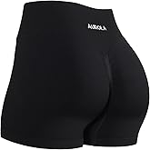 AUROLA Influence Workout Shorts for Women,2.5 3.5 4.5 5.5 6.5 No Roll Up Squat Proof Scrunch Seamless Compression Gym Short