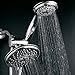 HotelSpa 30-Setting 3-Way Spiral Rainfall Handheld Shower Head Combo with On/Off Pause Switch and 5-7 Feet Stretchable Stainless Steel Hose - Chrome