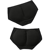 WDIRARA Women's 2 Piece High Waist Hip Pad Shapewear Panty Butt Lifter Tummy Control Underwear