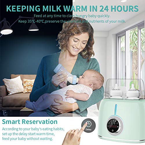 Baby Bottle Warmer, UMICKOO Electric Milk Warmer with a Timer, LCD Display Accurate Temperature Control, Auto Power-Off