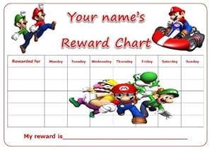 PERSONALISED MARIO BROS REWARD / POTTY TRAINING CHART: Amazon.co.uk ...