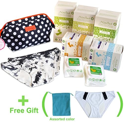 NatraTouch WorryFree First Period Kit - Tie-Dyed-Black (Large)