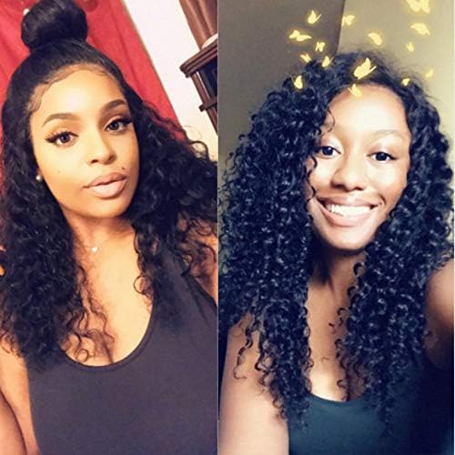 Curly Lace Front Wigs 13x6 Curly Wigs for Black Women Deep Curl Hair Wig 13 by 6 Lace Front Human Hair Wigs Brazilian Virgin Hair Wig Natural Color Pre Plucked With Baby Hair 150% density 16 Inch