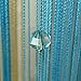 Eve Split Decorative Door String Curtain Bead Wall Panel Fringe Window Divider Blind for Wedding Coffee House Restaurant Parts Crystal Tassel Screen Home Decoration(Sky Blue)