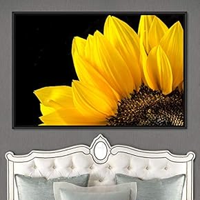 signwin Framed Canvas Wall Art Blooming Closeup Botanical...
