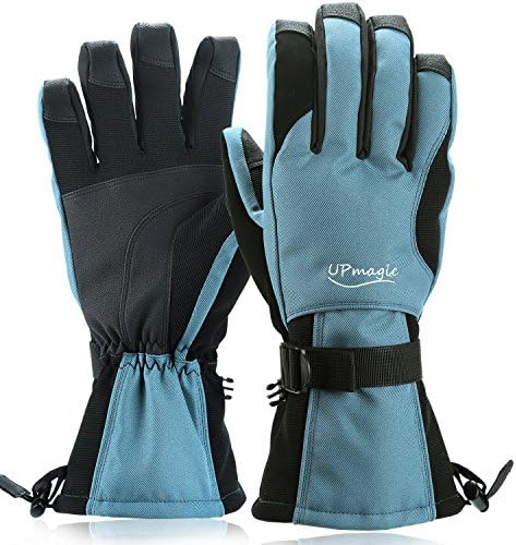 UPmagic Waterproof Men Ski Gloves, Windproof Warmest Thinsulate Cold Weather Glove For Skiing Snowboarding Riding Winter Snow Sports