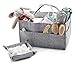 Little Tinkers World Baby Diaper Caddy & Extra Large Organizer for Diapers, Wipes & Nursery Storage Bin Unisex Design - Gray