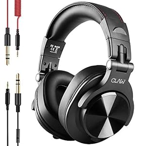 CLAW SM50 Professional Studio Monitoring DJ Headphones with 2 Detachable Cables (2.8m Coiled Cable & 1.2m Straight Cable…