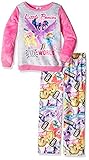 My Little Pony Little Girls' 2-Piece Fleece Pajama Set, Pony World Pink, 6