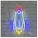 Rocket LED Neon Sign Lights Night Light Kids Room Decor