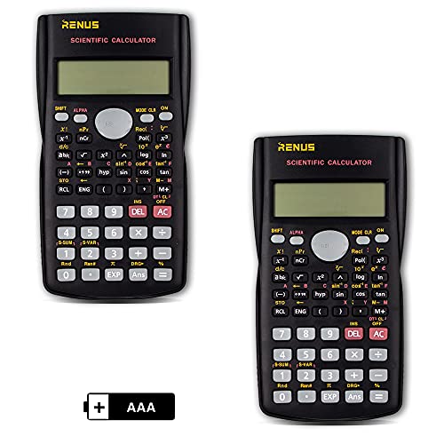 RENUS 2 packs, 2-Line Engineering Scientific Calculator Function Calculator for Student and Teacher