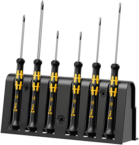 Wera 1578 A/6 Electronics Screwdriver Set and Rack, 6-Piece Set