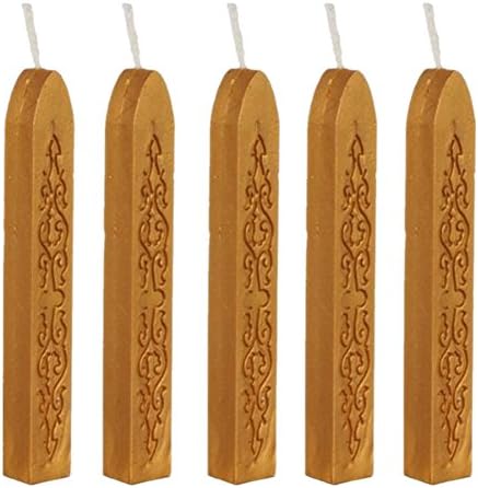 TankeDirect 5pcs Traditional Postable Decor Sealing Wax Stick Invitations Envelope Letter (gold)