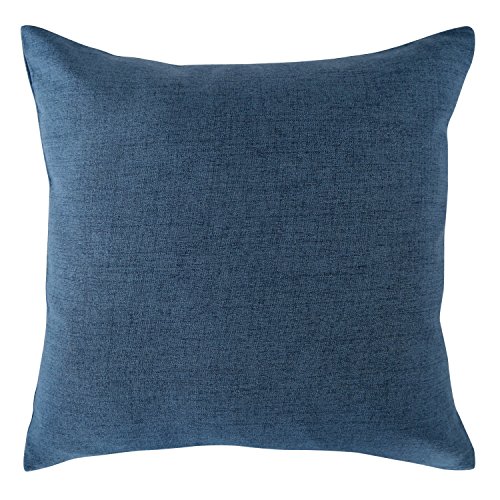 Deconovo Cushion Cover Outdoor Faux Linen Soft Throw Pillow Case Cushion Cover For Sofa 18x18 inch Blue Ashes