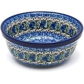 Polish Pottery Bowl - Salad - Peacock Feather