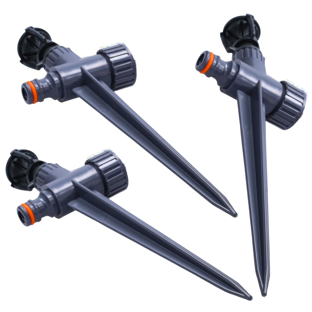 Garden Lawn Sprinkler, 3PCS Automatic 360 Rotating Lawn Sprinkler Irrigation Sprayer | Water Sprinkler Irrigation System, Sector Sprinkler for Garden Irrigation | Watering Plants, Flowers Vegetables
