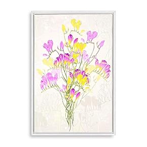 Framed Simple Colorful Flowers Home Artwork for Living Room Bedroom