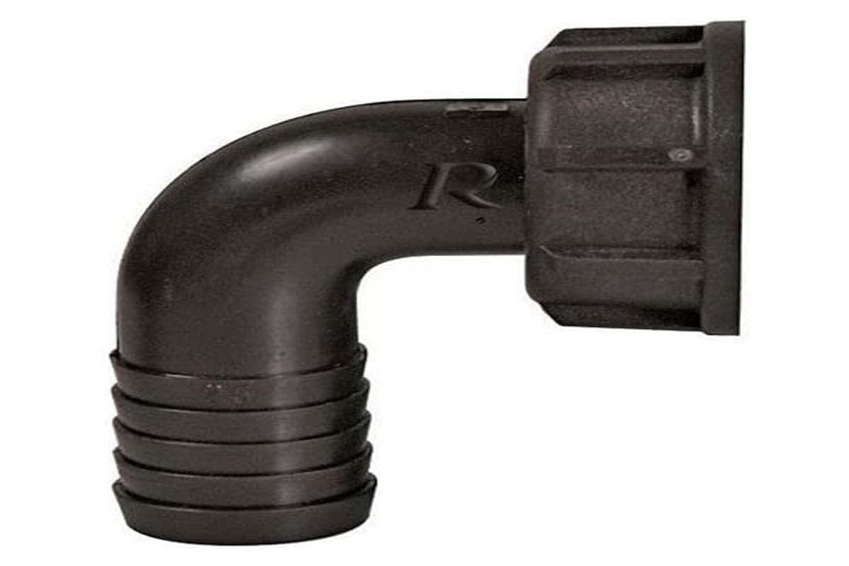 Ribimex PRRAC1X25C Grooved Fitting, Plastic Elbow, 1"/25, Black, 0x0x0.1cm