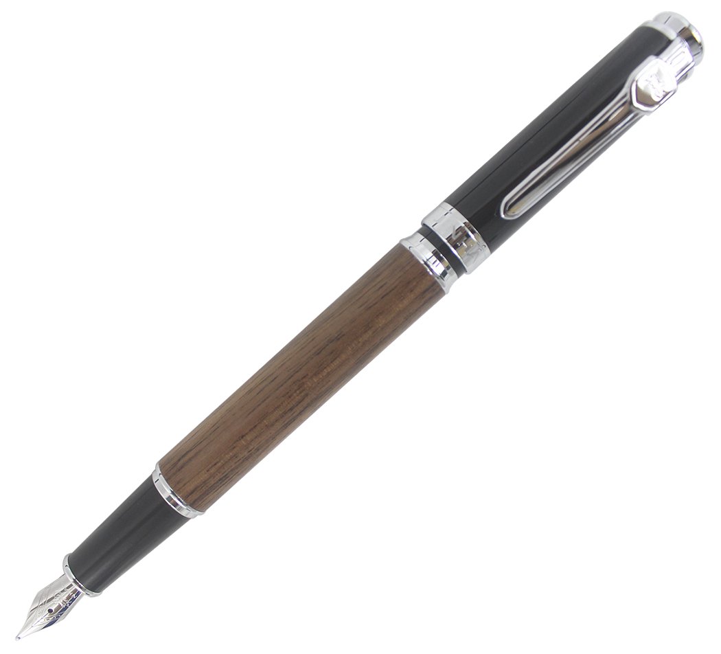 Abcsea Noble Real Wood Fountain Pen Medium Nib Vintage Style - Brown Wood